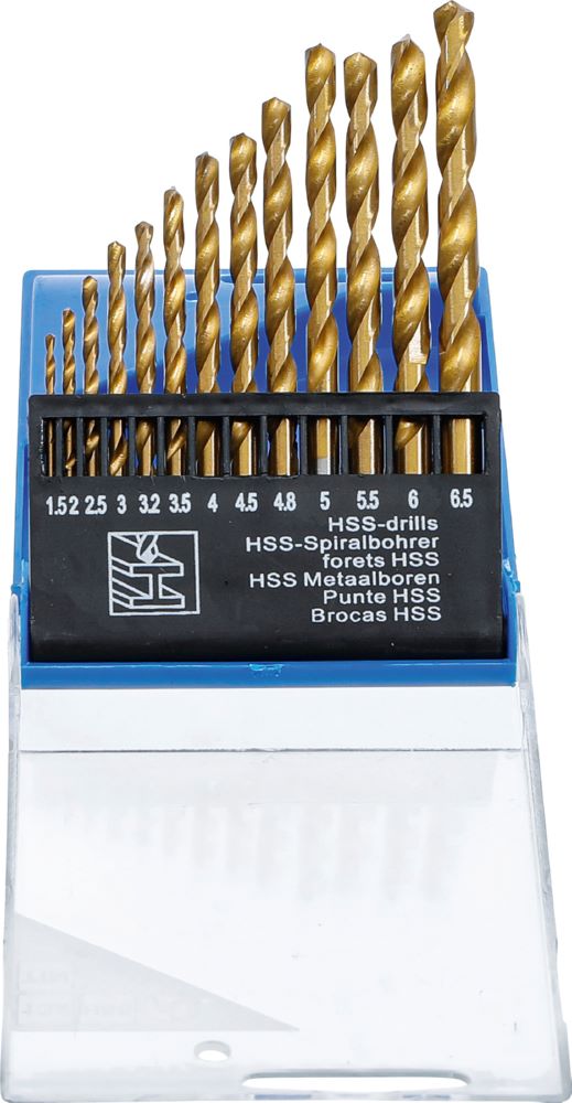 Produktbild BGS Diy HSS Spiralbohrer Satz titan-nitriert 1,5 - 6,5 mm 13 teilig