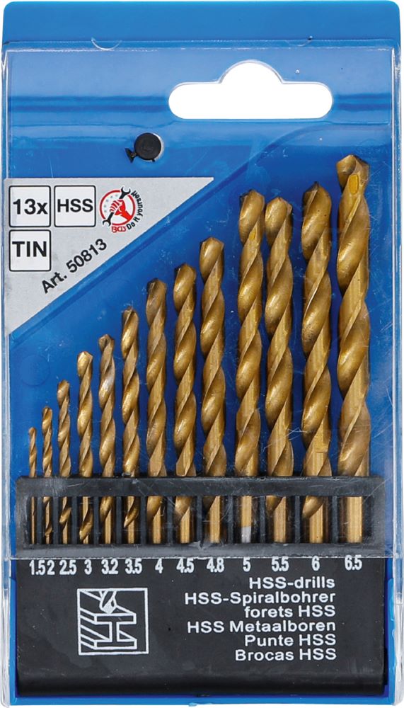 Produktbild BGS Diy HSS Spiralbohrer Satz titan-nitriert 1,5 - 6,5 mm 13 teilig bild 6
