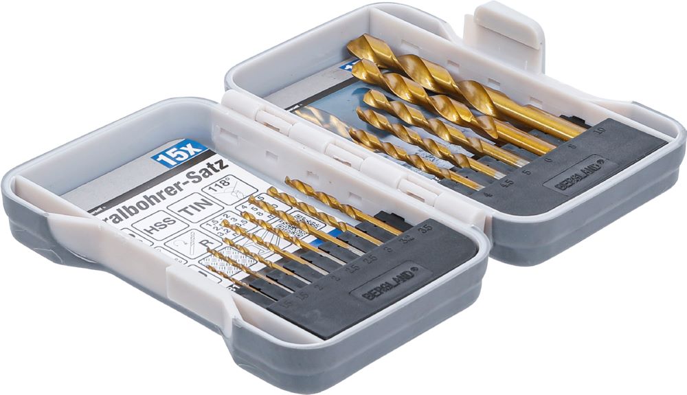 Produktbild BGS Diy HSS Spiralbohrer Satz titan-nitriert 1,5 - 10 mm 15 teilig bild 2