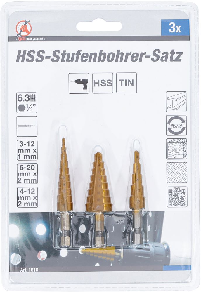 Produktbild HSS Stufenbohrer Satz 3 - 20 mm 3 teilig bild 4