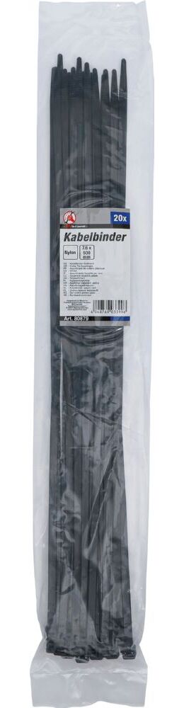 Produktbild Kabelbinder Sortiment schwarz 7,6 x 500 mm 20 teilig bild 3