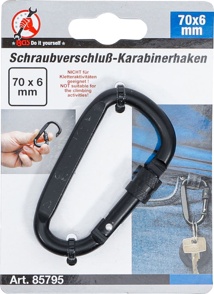 Produktbild Karabinerhaken D-Form mit Schraubsicherung bild 5