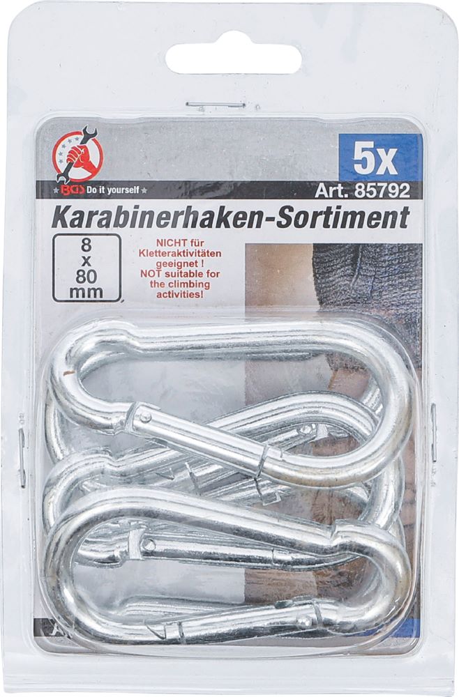 Produktbild Karabinerhaken Sortiment 80 x 8 mm 5 teilig bild 3