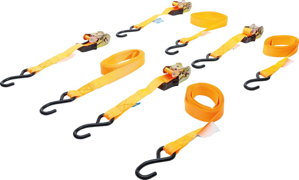 Produktbild Knarren Spannband Satz mit schweren Haken 5 m x 25 mm 4 teilig bild 2