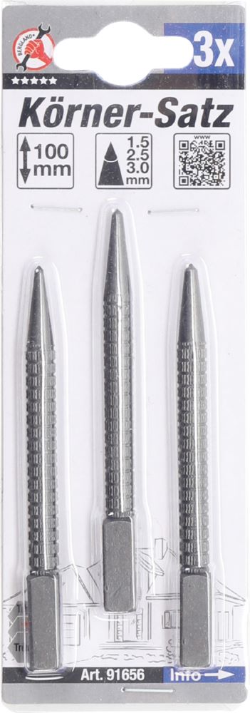 Produktbild BGS Diy Körner Satz 1,5 - 3 mm 3 teilig bild 2