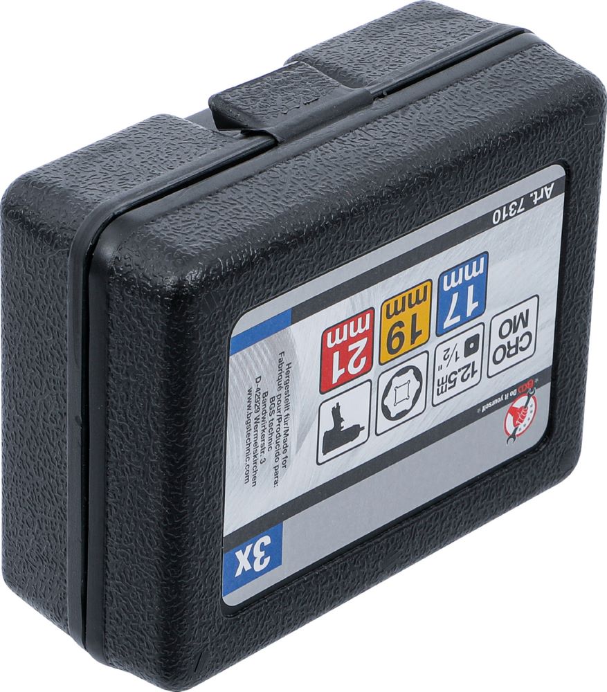 Produktbild Kraft Schoneinsatz Satz Innenvierkant 1/2 Zoll 17 - 19 - 21 mm 3 teilig bild 5