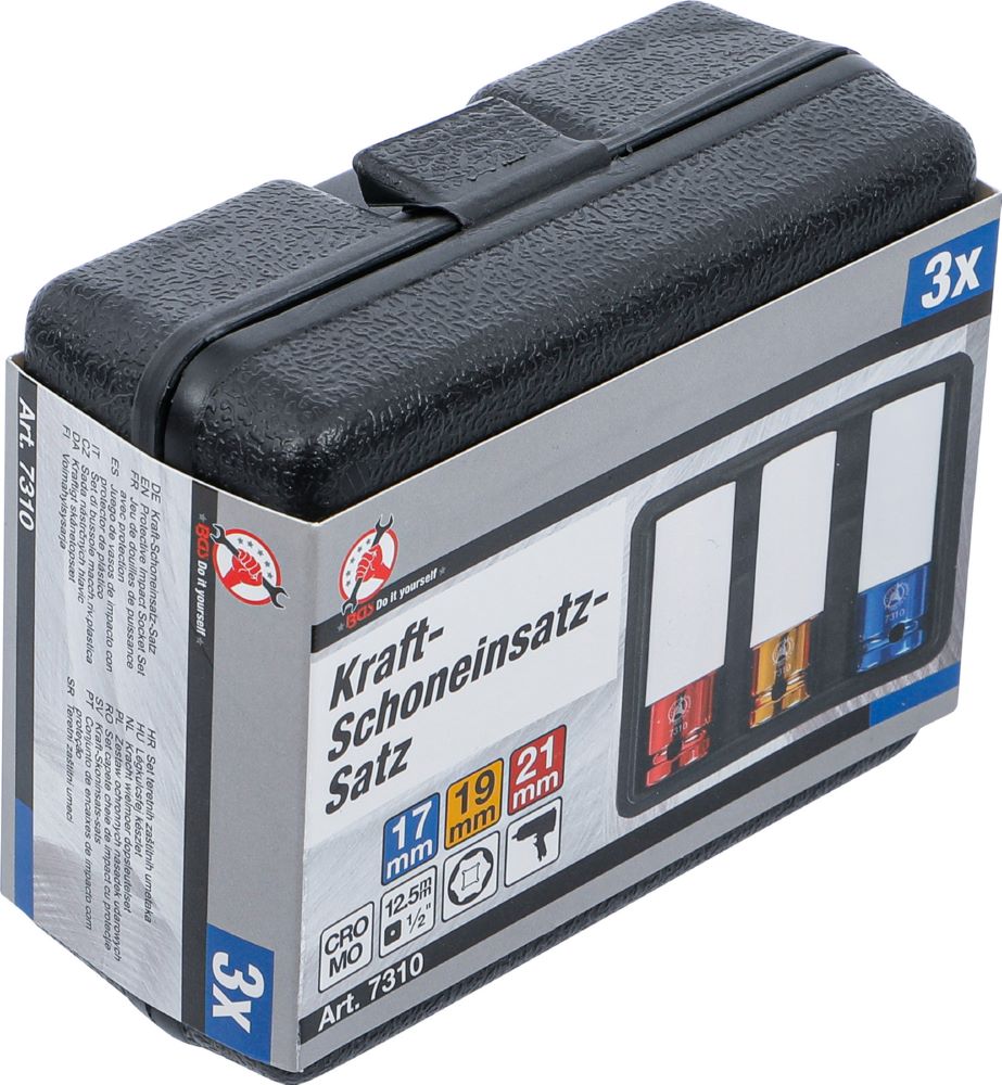 Produktbild Kraft Schoneinsatz Satz Innenvierkant 1/2 Zoll 17 - 19 - 21 mm 3 teilig bild 6