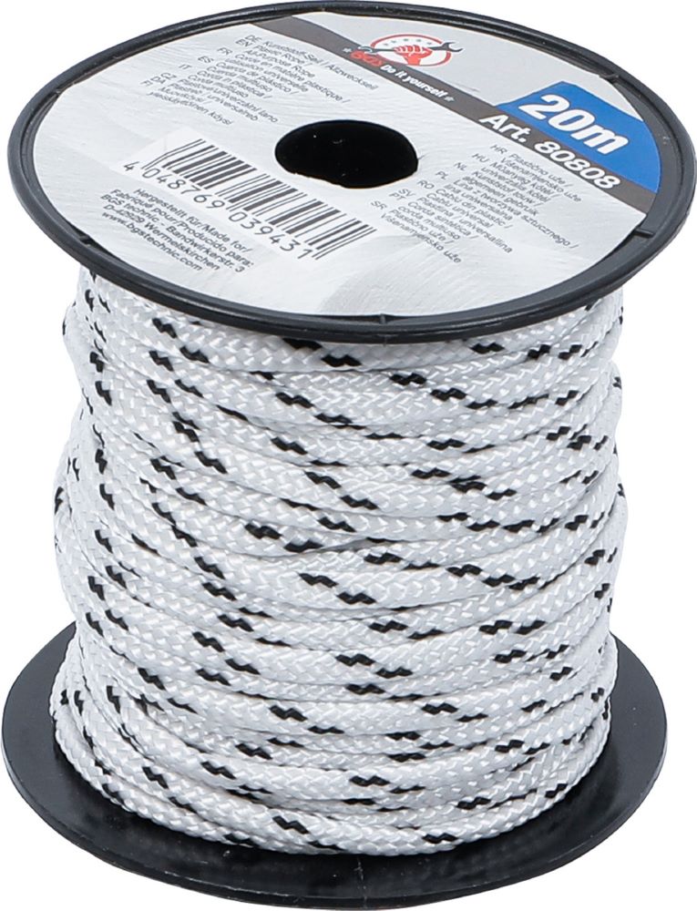 Produktbild Kunststoff Seil / Allzweckseil 3 mm x 20 meter schwarz / weiß bild 4