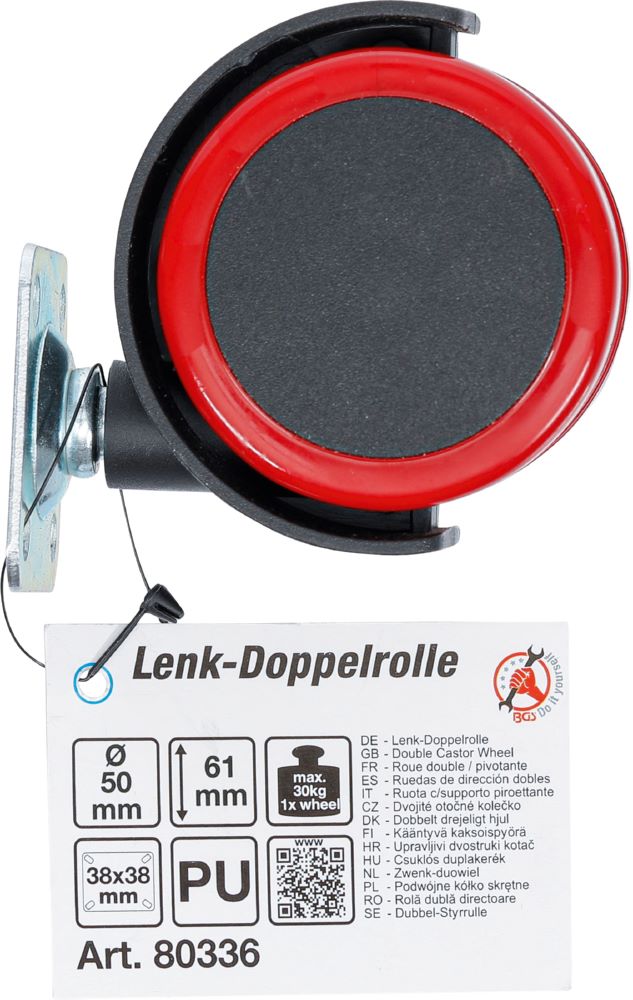 Produktbild BGS Diy Lenk Doppelrolle rot/schwarz 50 mm bild 3