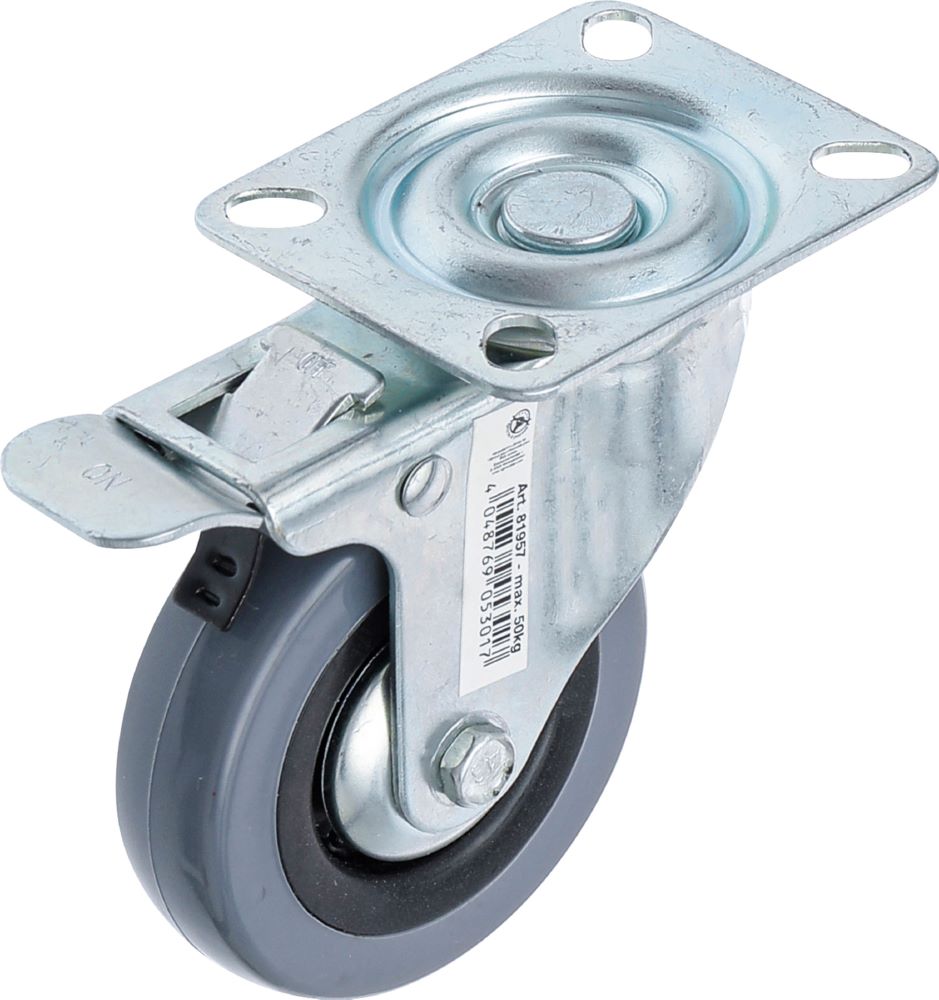 Produktbild BGS Diy Lenkrolle mit Bremse mit Anschraubsockel Durchmesser 75 mm