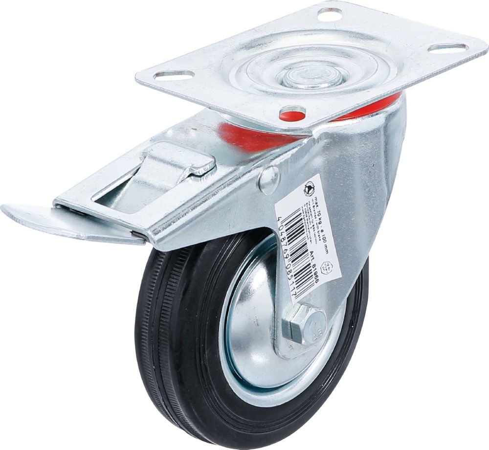 Produktbild BGS Diy Lenkrolle mit Bremse mit Anschraubsockel Durchmesser 100 mm