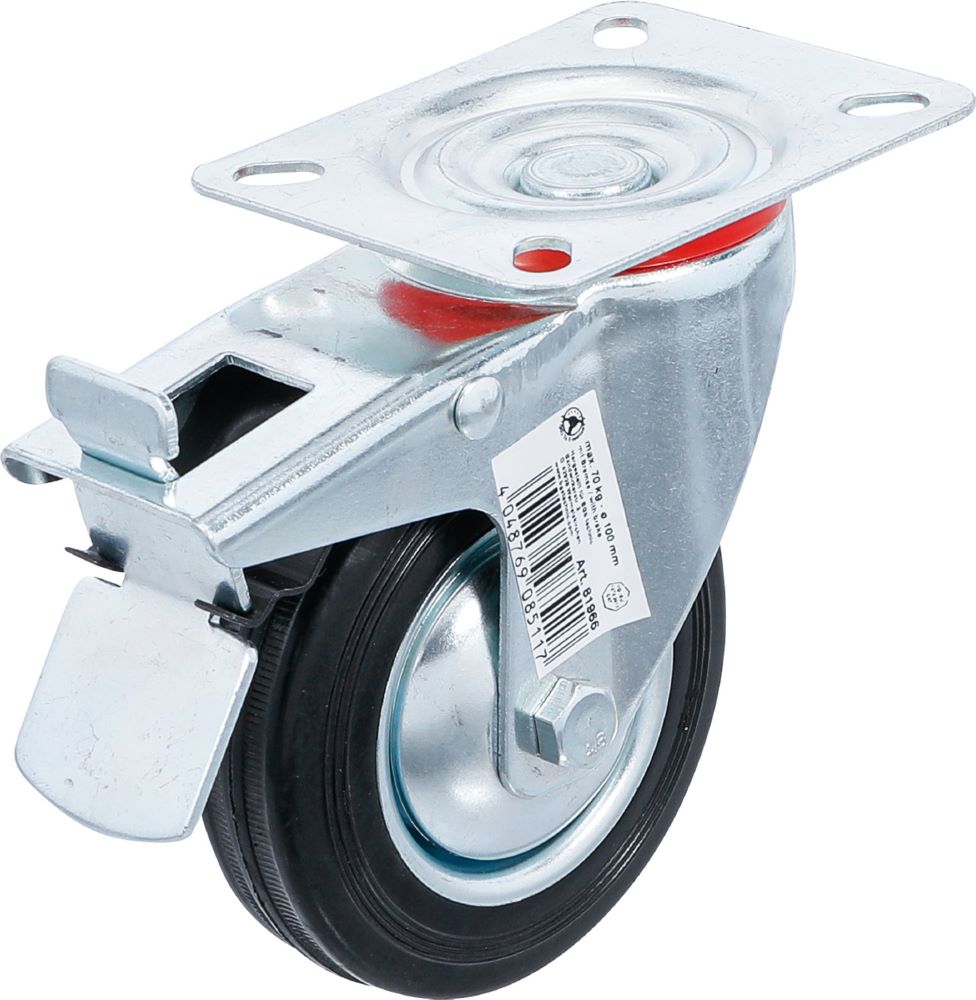 Produktbild BGS Diy Lenkrolle mit Bremse mit Anschraubsockel Durchmesser 100 mm bild 2