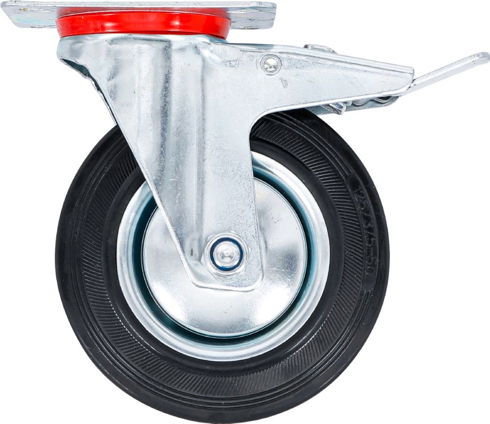 Produktbild BGS Diy Lenkrolle mit Bremse mit Anschraubsockel Durchmesser 125 mm bild 4