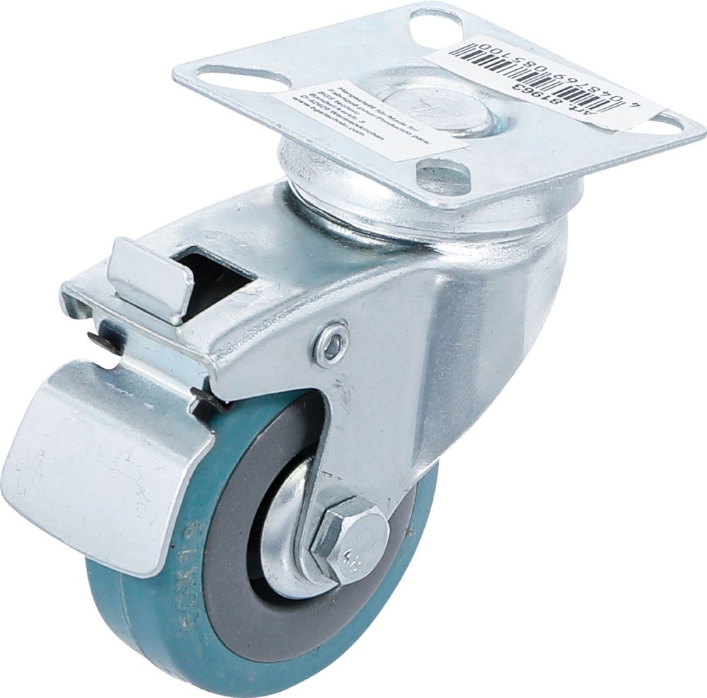 Produktbild BGS Diy Lenkrolle mit Bremse Gummi mit Anschraubsockel Durchmesser 50 mm bild 2