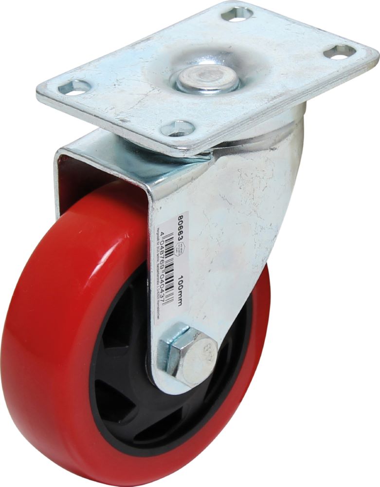 Produktbild BGS Diy Lenkrolle rot/schwarz Durchmesser 100 mm