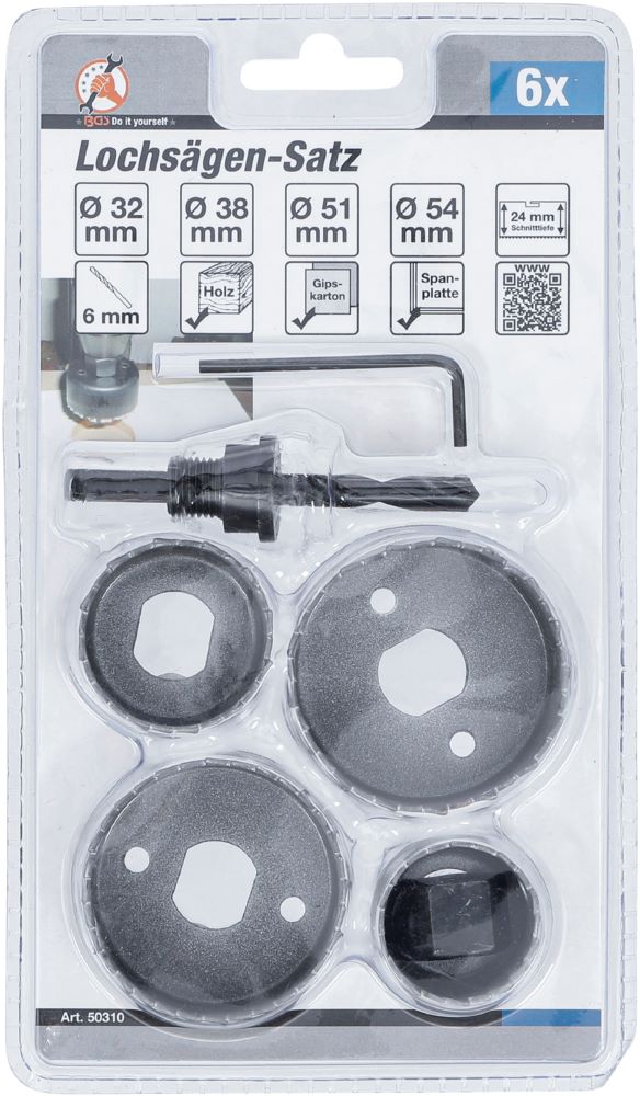 Produktbild Lochsägen Satz Durchmesser 32 - 54 mm Tiefe 24 mm 6 teilig bild 2