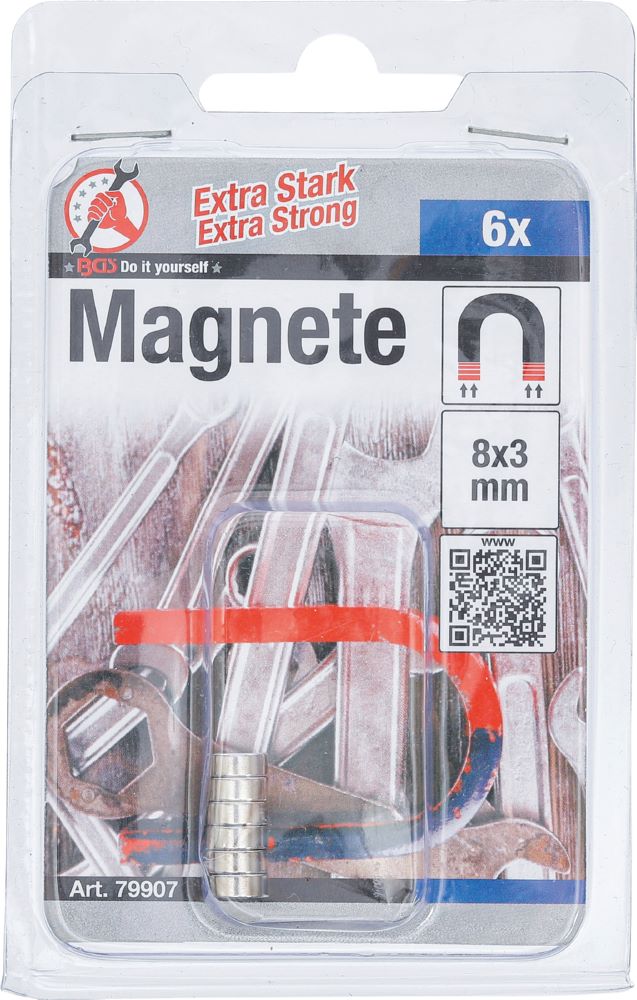 Produktbild Magnet Satz extra stark Durchmesser 8 mm 6 teilig bild 2
