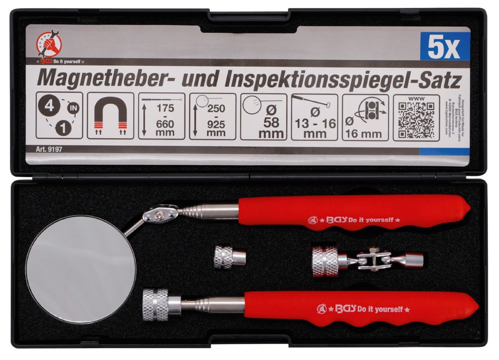Produktbild BGS Diy Magnetheber- und Inspektionsspiegel Satz 4 teilig