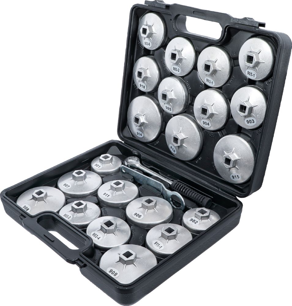 Produktbild Ölfilterschlüssel Satz Aluminium-Druckguss Innenvierkant 1/2 Zoll 23 teilig bild 3
