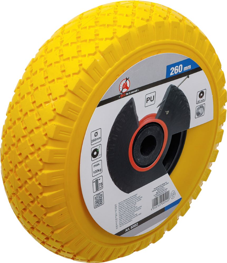 Produktbild BGS Diy Rad für Sackkarren/Bollerwagen PU gelb/schwarz 260 mm bild 3