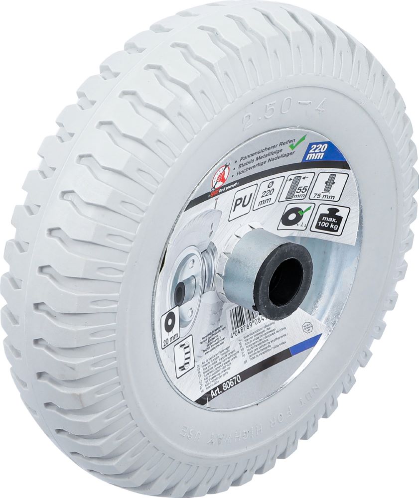 Produktbild BGS Diy Rad für Sackkarren/Bollerwagen PU grau 220 mm bild 5