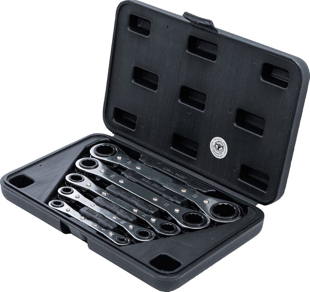 Produktbild BGS Diy Ratschen Ringschlüssel Satz 6 x 8 - 19 x 22 mm 5 teilig gerade umschaltbar bild 4