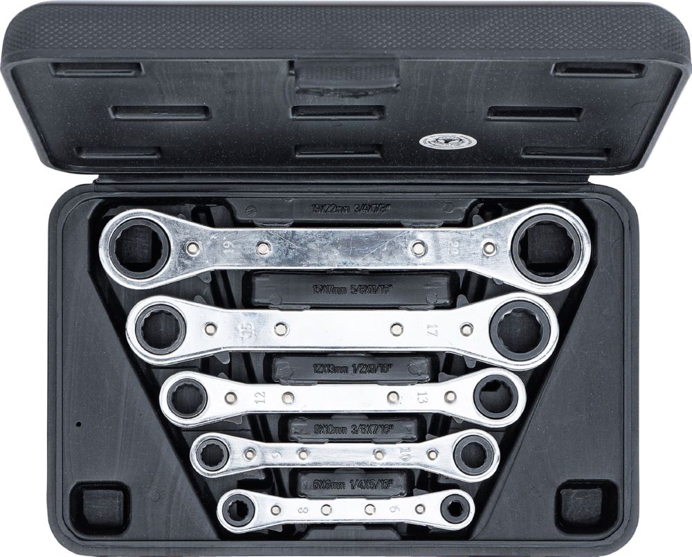 Produktbild BGS Diy Ratschen Ringschlüssel Satz 6 x 8 - 19 x 22 mm 5 teilig gerade umschaltbar bild 5