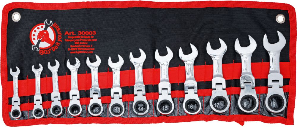 Produktbild BGS Diy Ratschenring Maulschlüssel Satz 8 - 19 mm 12 teilig extra kurz