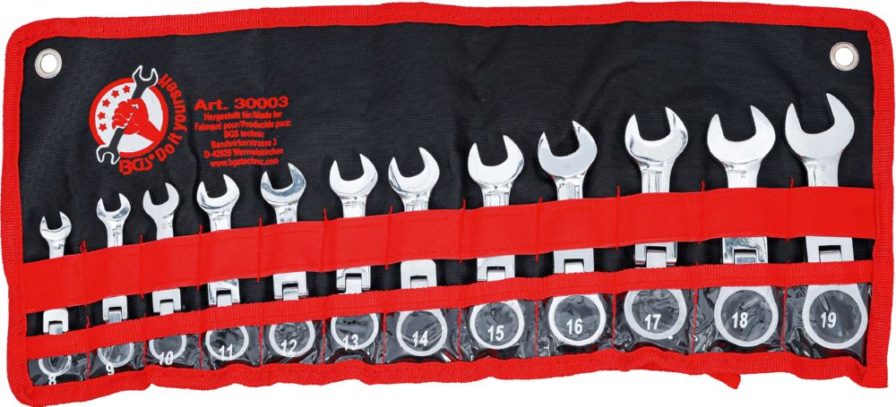 Produktbild BGS Diy Ratschenring Maulschlüssel Satz 8 - 19 mm 12 teilig extra kurz bild 4