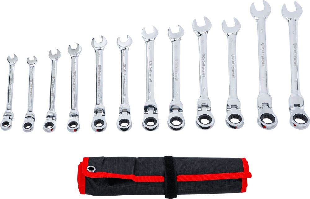 Produktbild BGS Diy Ratschenring Maulschlüsse Satz 8 - 19 mm 12 teilig flexible Köpfe bild 3