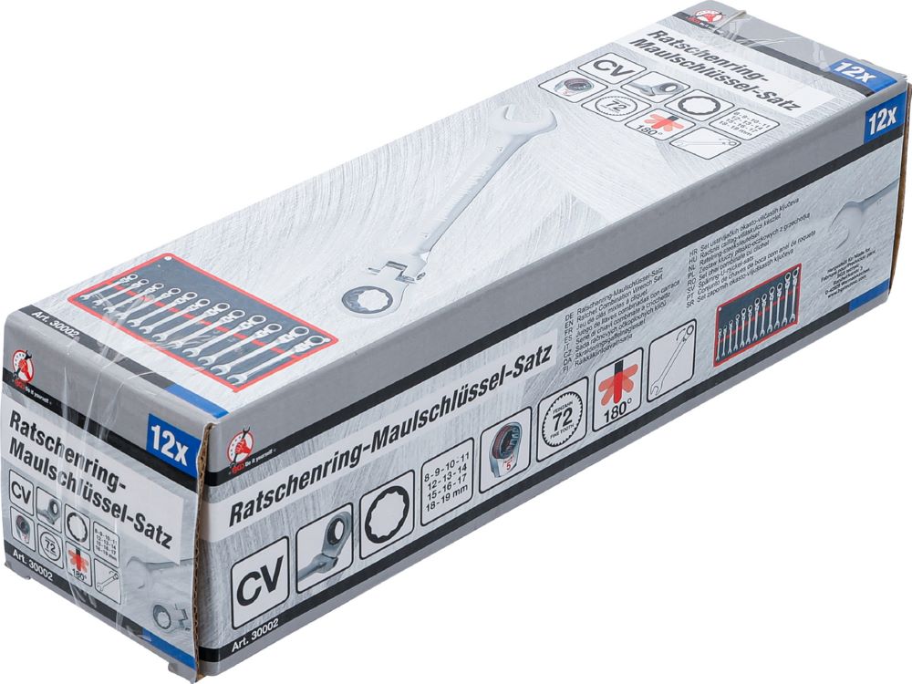 Produktbild BGS Diy Ratschenring Maulschlüsse Satz 8 - 19 mm 12 teilig flexible Köpfe bild 6