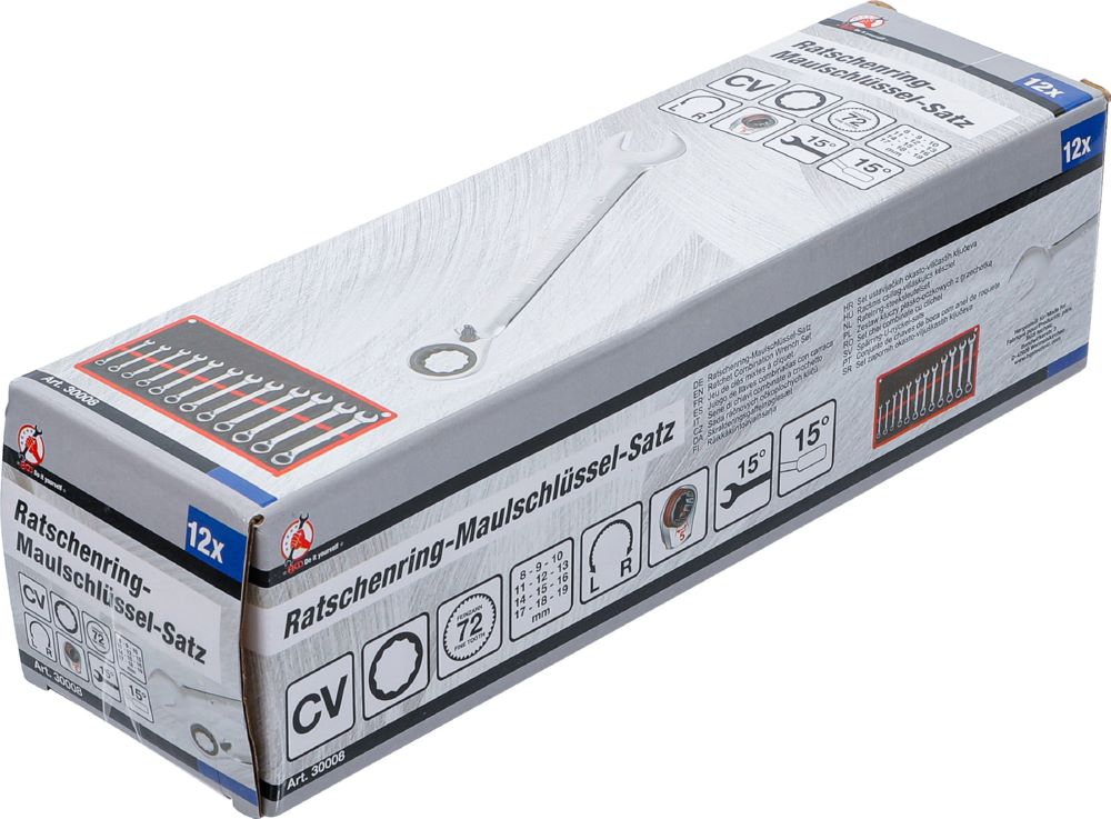 Produktbild BGS Diy Ratschenring Maulschlüssel Satz 8 - 19 mm 12 teilig umschaltbar bild 6