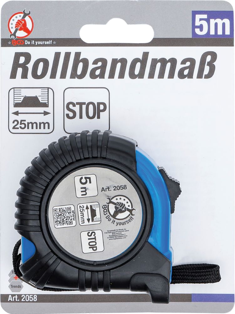 Produktbild BGS Diy Rollbandmaß 25 mm x 5 m Blau / Schwarz bild 3
