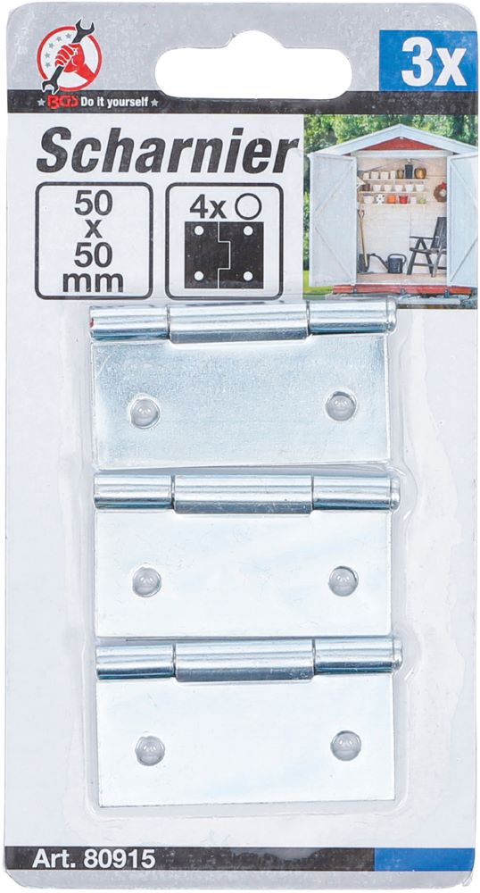 Produktbild Scharnier Satz 50 x 50 mm 3 teilig bild 2