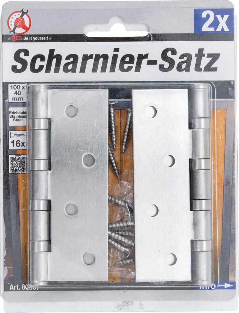 Produktbild Scharnier Satz Edelstahl 100 x 40 mm 2 teilig bild 2