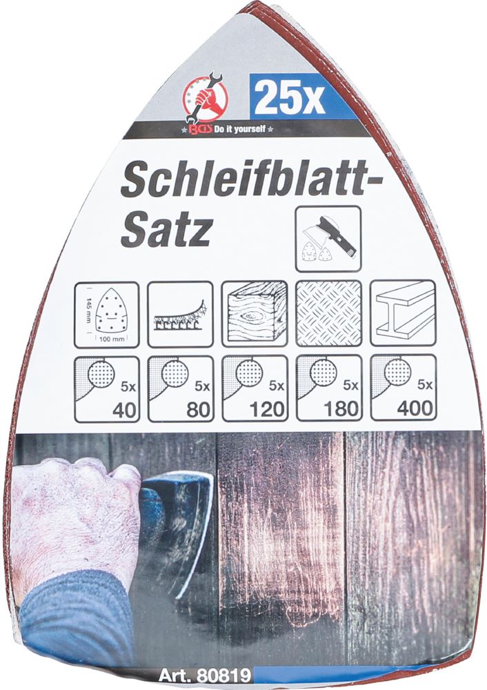 Produktbild BGS Diy Schleifblatt Satz 145 x 100 mm K 40 - 400 25 teilig bild 3