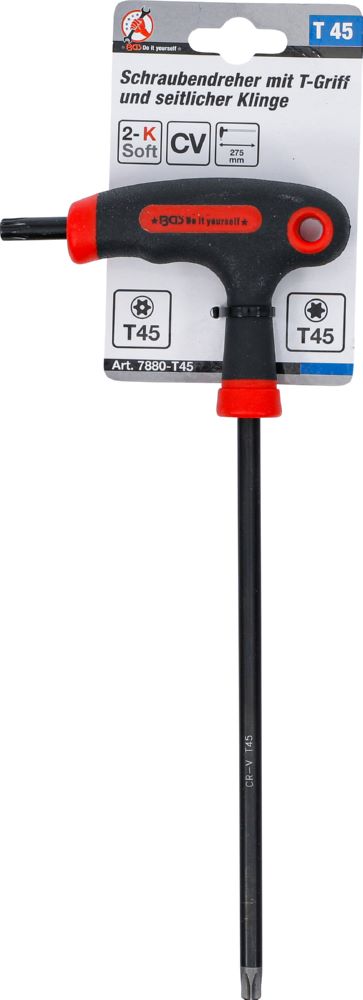 Produktbild BGS Diy Schraubendreher mit/ohne Bohrung T45 mit T-Griff und seitlicher Klinge bild 4