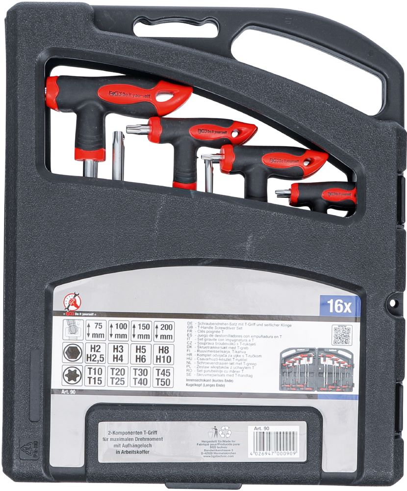 Produktbild BGS Diy Schraubendreher Satz Torx 16 teilig mit T-Griff und seitlicher Klinge bild 3