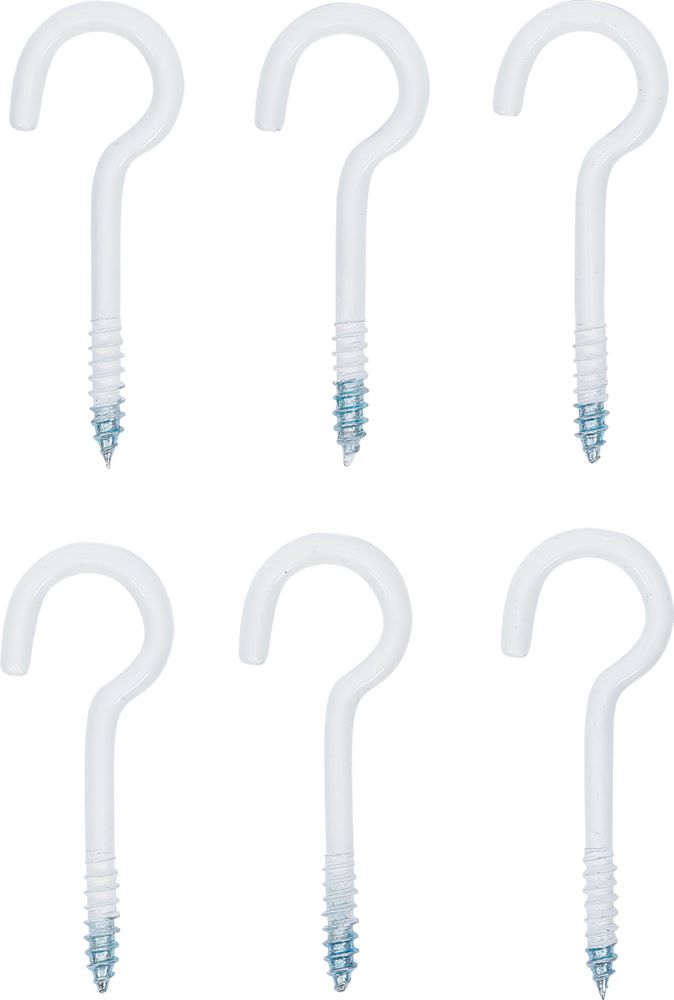 Produktbild BGS Diy Schraubhaken Sortiment weiß kunststoffummantelt 60 mm 6 teilig