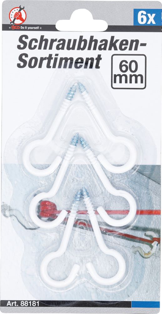 Produktbild Schraubhaken Sortiment weiß kunststoffummantelt 60 mm 6 teilig bild 5