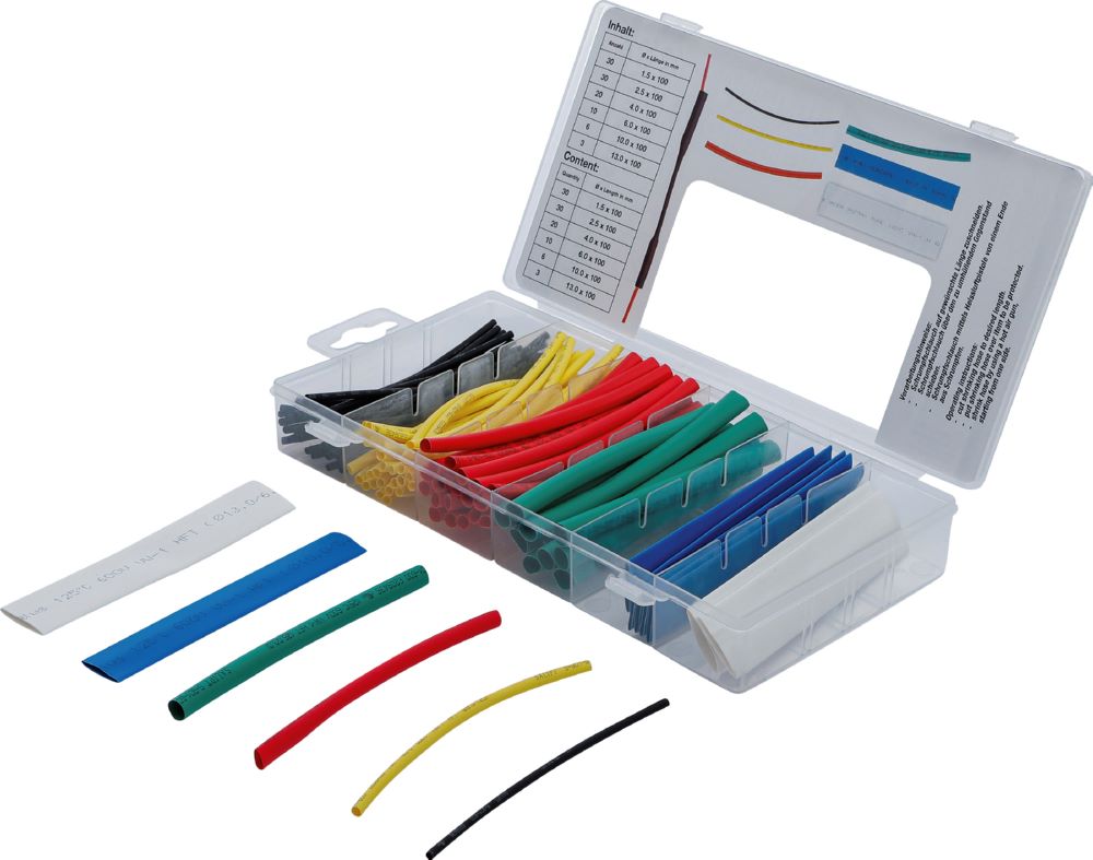 Produktbild BGS Diy Schrumpfschlauch Sortiment farbig 99 teilig