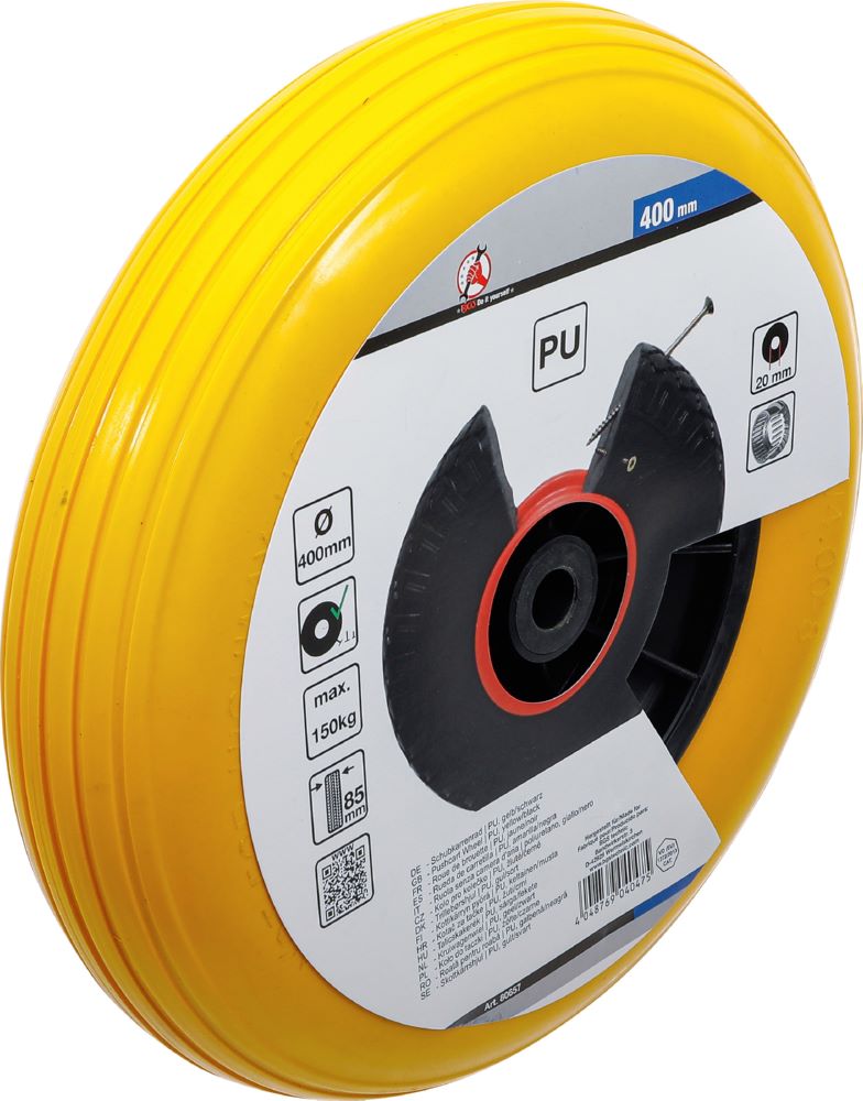 Produktbild BGS Diy Schubkarrenrad PU gelb/schwarz 400 mm bild 3