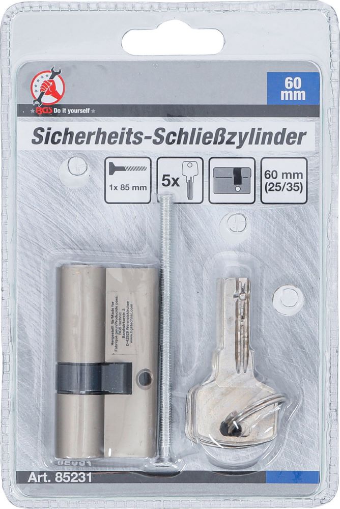 Produktbild Sicherheits Schließzylinder 60 mm 25/35 mm bild 4
