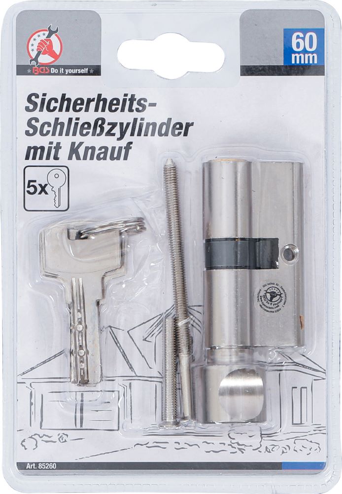 Produktbild Sicherheits Türzylinder mit Drehknauf 60 mm bild 4