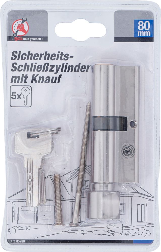 Produktbild Sicherheits Türzylinder mit Drehknauf 80 mm bild 4