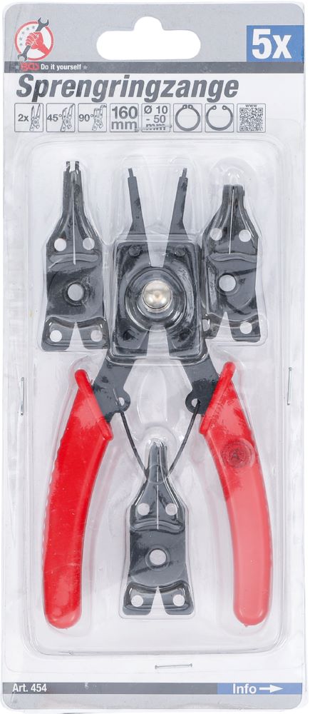 Produktbild BGS Diy Sprengringzange mit auswechselbaren Köpfen 160 mm 5 teilig bild 4