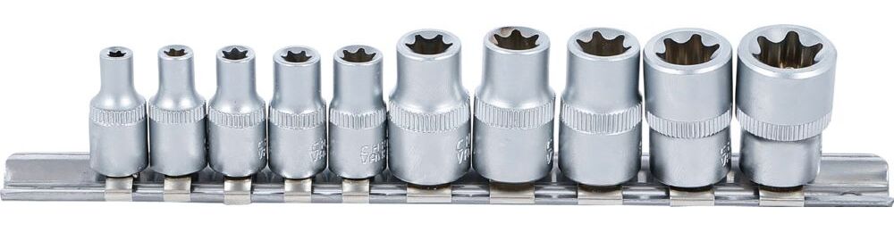 Produktbild Steckschlüssel Einsatz Satz E-Profil E4-E16 10 teilig bild 2