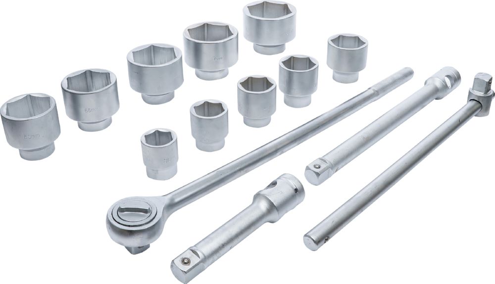 Produktbild Steckschlüssel Satz Antrieb 1 Zoll 36 - 80 mm 15 teilig bild 2