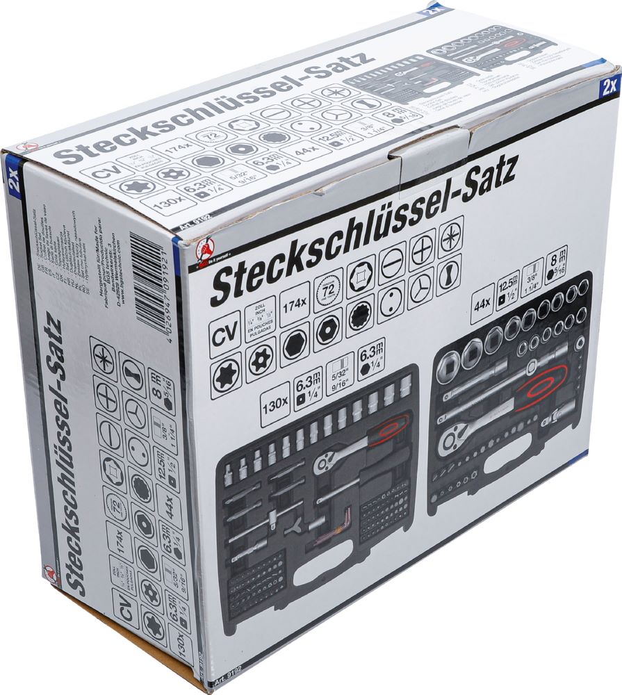 Produktbild BGS Diy Steckschlüssel Satz 174 teilig Antrieb 6,3 mm + 12,5 mm Zollgrößen bild 5