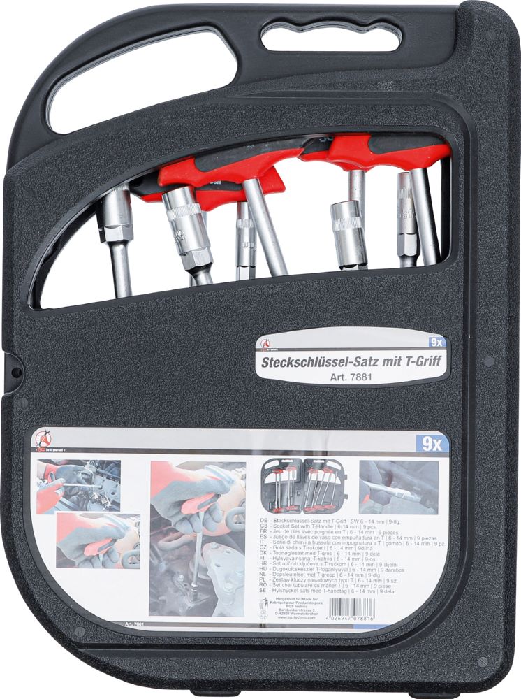 Produktbild Steckschlüssel Satz mit T-Griff 6 - 14 mm 9 teilig bild 3